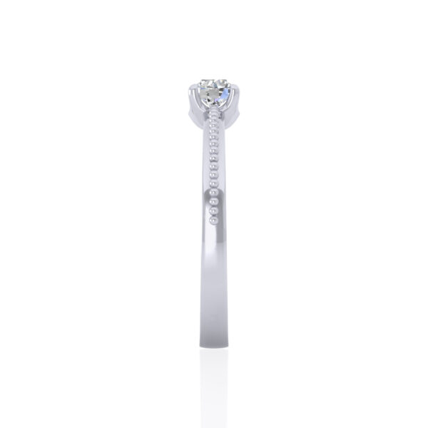 1 cts Solitaire Diamond Split Shank Platinum Ring - Image 4