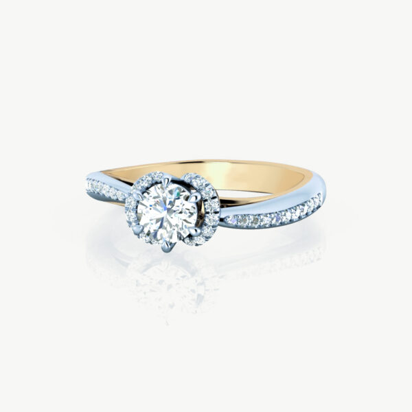 Bouton De Fleur 14k Round Cut Engagement Ring - Image 3