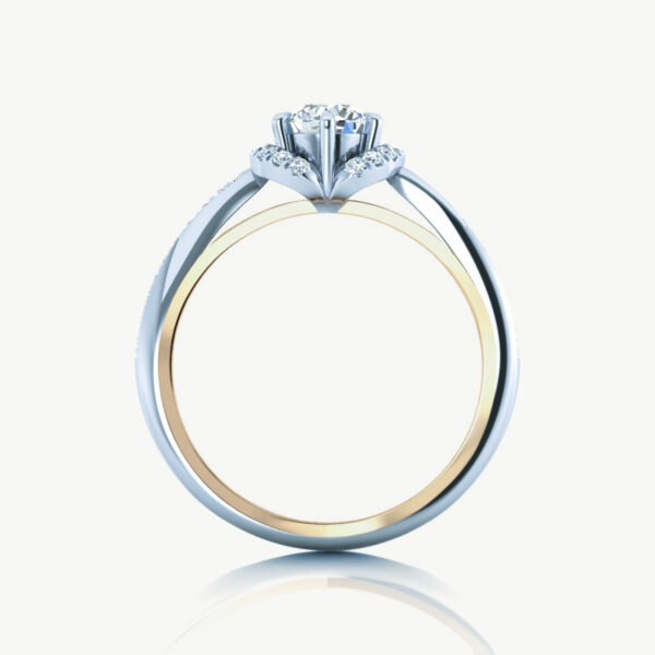 Bouton De Fleur 14k Round Cut Engagement Ring - Image 4