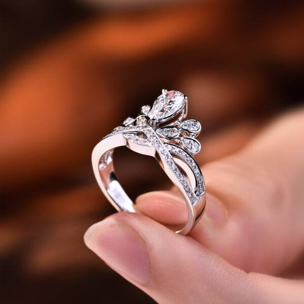 14k Crown Style Lab Grown Diamond Ring for Beautiful Women - Image 3