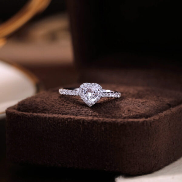 Moissanite Sweetheart Shape Engagement Rings - Image 2