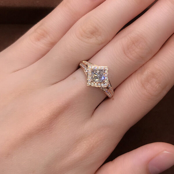 Princess Cut Forever One Moissanite Engagement Ring - Image 8