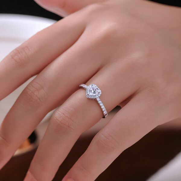 Moissanite Sweetheart Shape Engagement Rings - Image 5