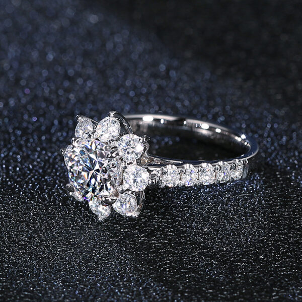 Snowflake Lab Grown Diamond Wedding Promise Anniversary Ring 4 Ct - Image 3