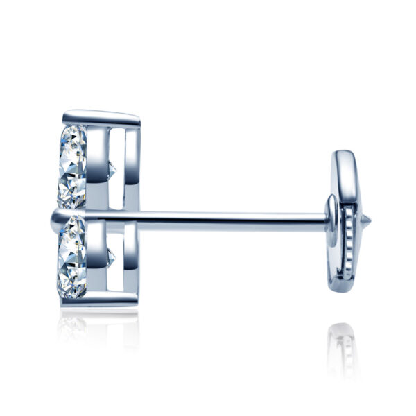 Trio of Rounds Stone Lab Diamond Diamond Earrings - Image 2