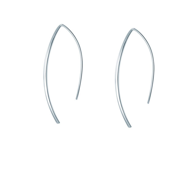 White Gold lab grown Diamond Dancing Hoop Earrings - Image 2