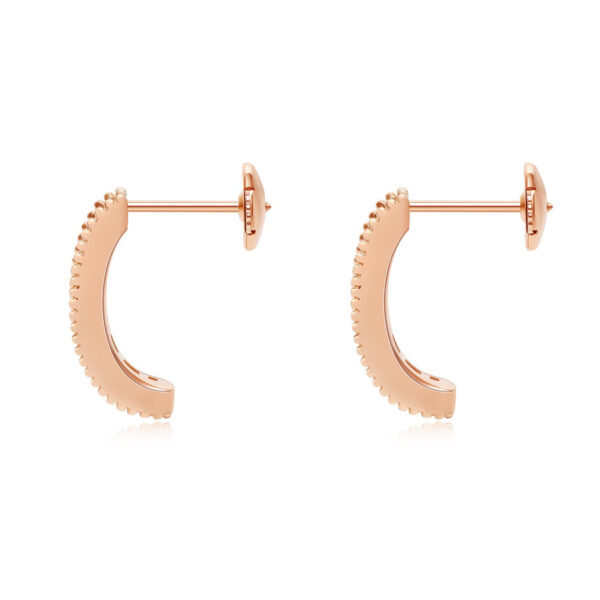 Millefeuille Earrings Semi Hoop Lab Grown Diamond Earring - Image 2