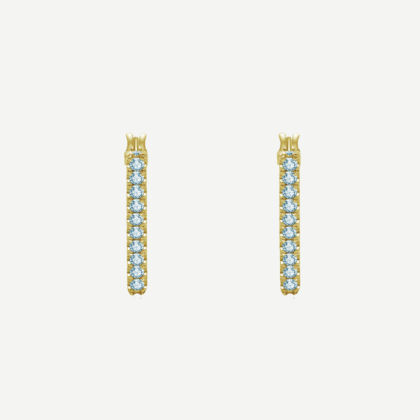 14K Gold Lab Grown Diamond Triangle Hoop Earrings for Women - Image 3