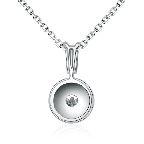 Small Halo Circle With Emerald Diamond Pendant - Image 3