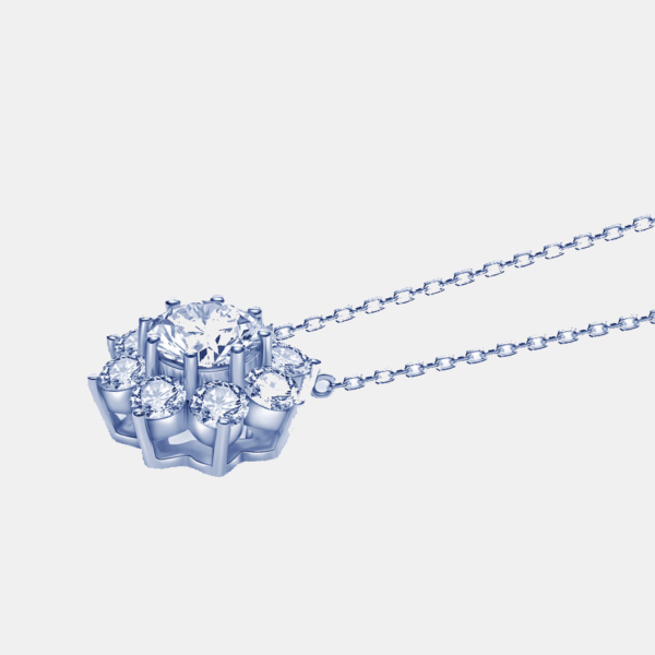 Lab Grown Diamond Sunflowers Pendant Necklace - Image 2