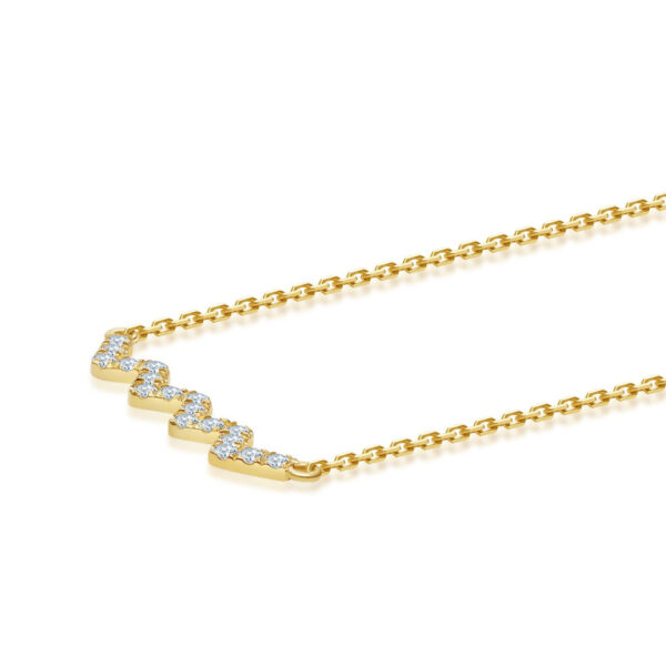 Long Wavy Pave Bar Moissanite Necklace - Image 2