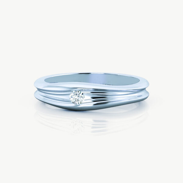 Heartbeat Ring Moissanite Stone White Gold Rings - Image 3