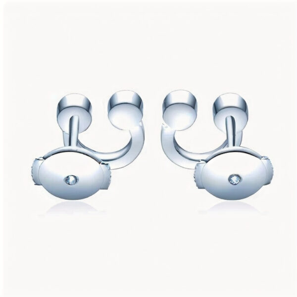 Curved Lab Grown Diamond Earrings - Image 3