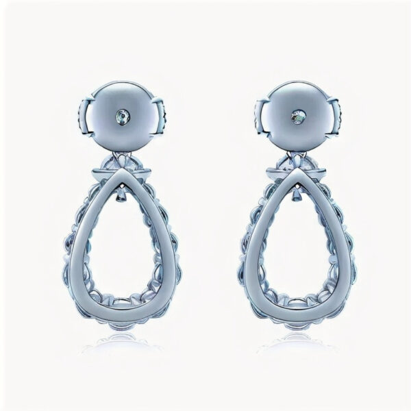 Round Cut Chandelier Drop Earrings - Image 3