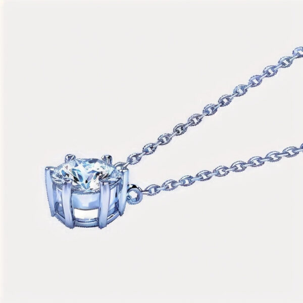 Classic Round Solitaire Pendant - Image 2