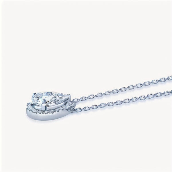 Halo Pear Shape Diamond Pendant - Image 2