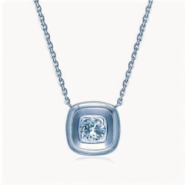 Double Halo Cushion Diamond Designer Pendant - Image 3