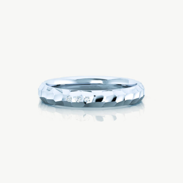 Japanese Geometric Men and Women Lab Grown Diamond Wedding Ring - Image 3