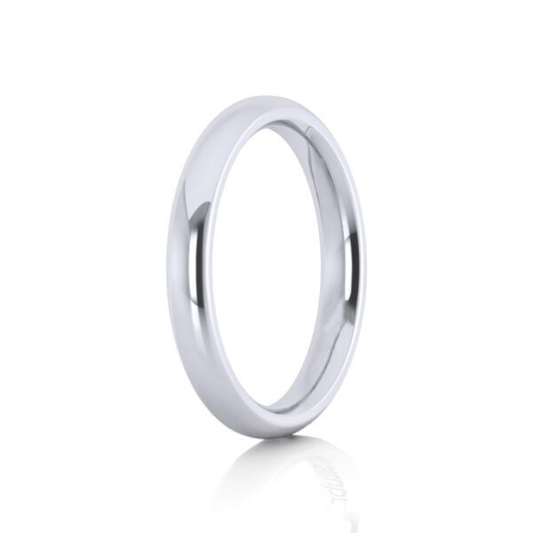 3mm Court 14K white gold Wedding Ring - Image 2