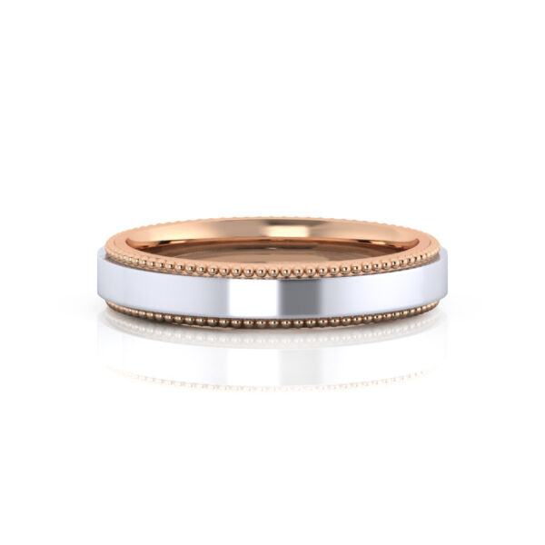 Brushed and Milgrain Wedding Band for Women and Men - Image 2