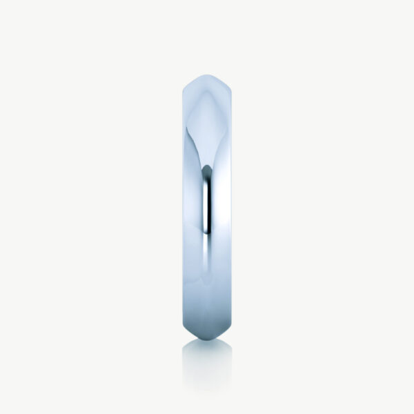 Plain 14K White Gold Men Wedding Rings - Image 2