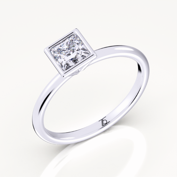 Full Bezel Princess Shaped Lab Grown Diamond Ring - Image 4