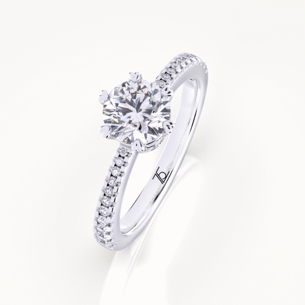 A High Sparkle Heart Lab Grown Diamond Engagement Ring