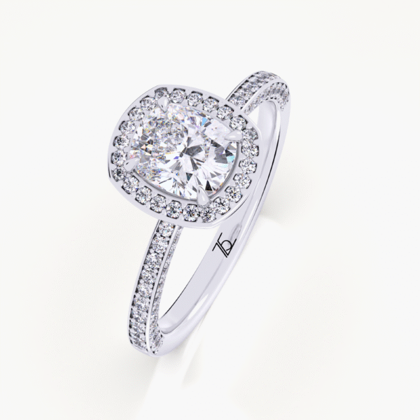 3 Layer Small Diamond Band Cushion Diamond Engagement Rings
