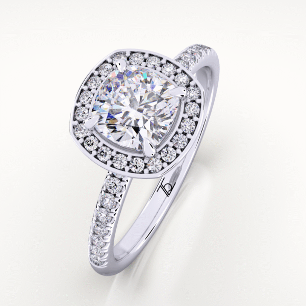 1.5 Carat Classic Cushion Halo Engagement Ring
