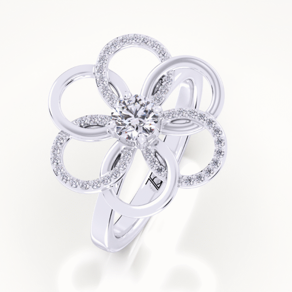 Floral Bands Oval cut Diamond Engagement Rings