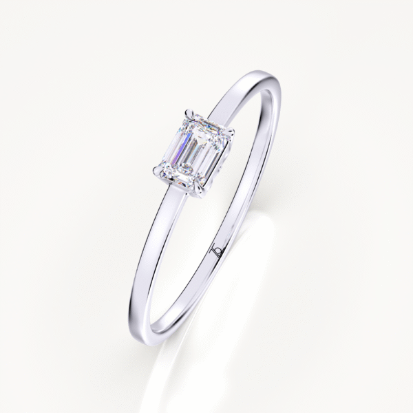 Emerald Shape Diamond Promise Rings