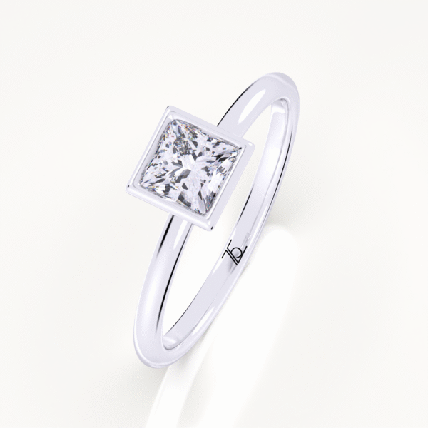 Full Bezel Princess Shaped Lab Grown Diamond Ring - Image 3