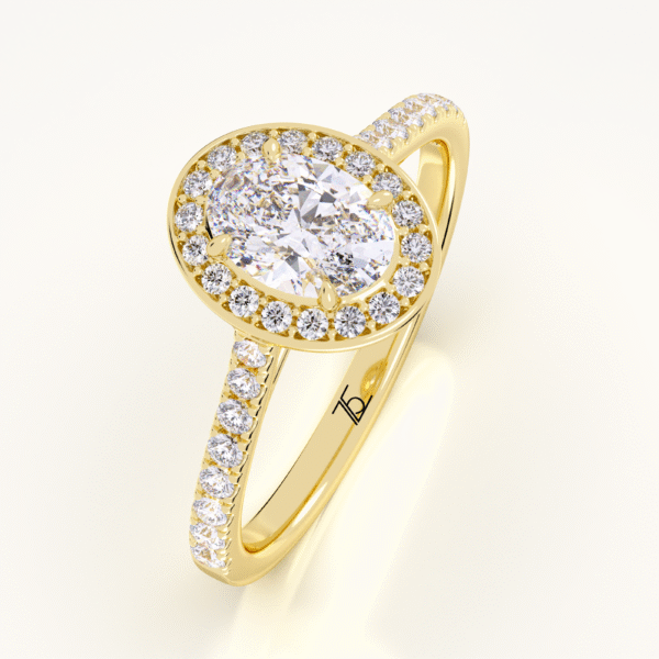 Sparkle Lab Grown Diamond With Halo Style Engagement Ring