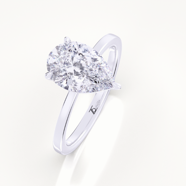 Pear Diamond Moissanite Solitaire Teardrop Wedding Ring