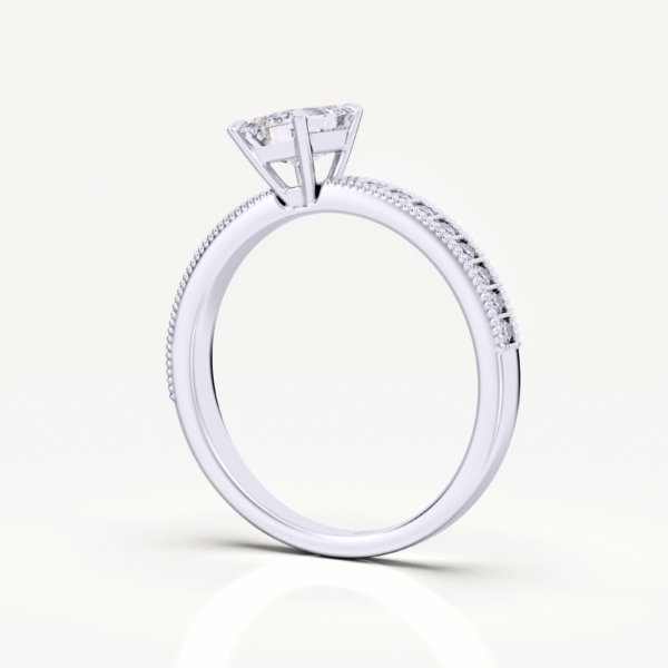 Brillar Emerald Cut Smaragd Rail Arm Ring - Image 5