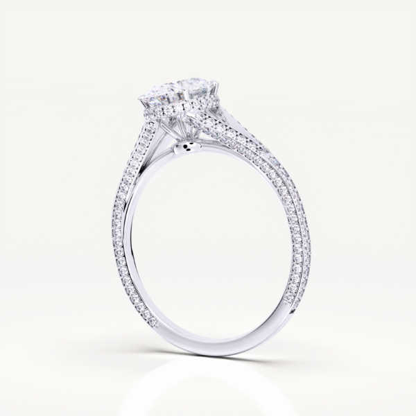 Precision Set New Aire Split Shank Oval Diamond Engagement Rings - Image 5