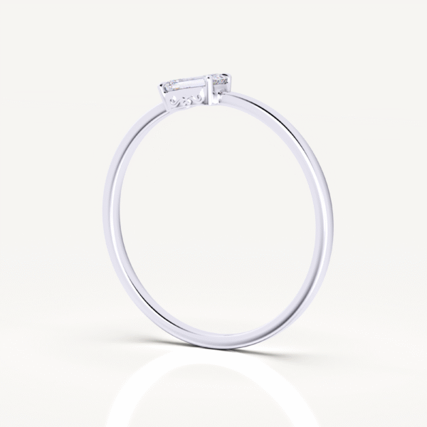 Emerald Shape Diamond Promise Rings - Image 5
