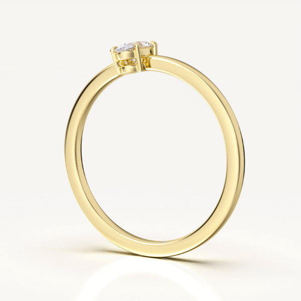 14K Gold Oval Diamond Solitary Rings for Women - Image 5
