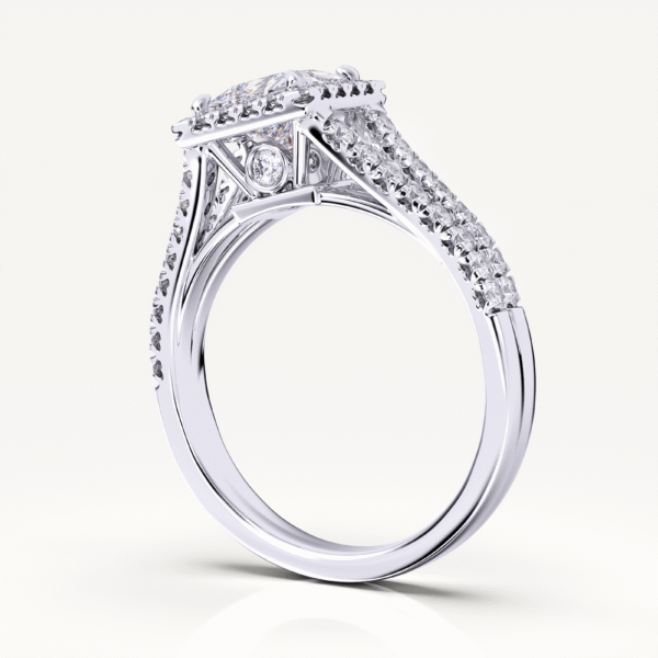 Lab Grown Diamond Princess cut 4 Prong Cluster Diamond Rings in 14K White Gold - Image 5