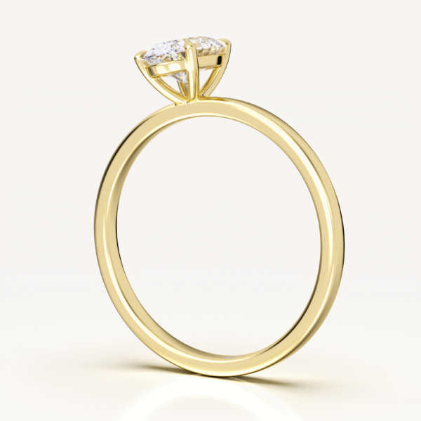 Oval Cut White Gold Band Solitaire Ring - Image 5