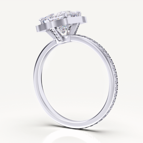 Shiny Lab Grown Diamond Halo Engagement Rings - Image 5