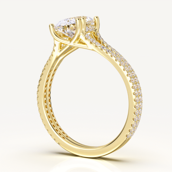 Split Shank Pear Cut Diamond Engagement Rings - Image 5