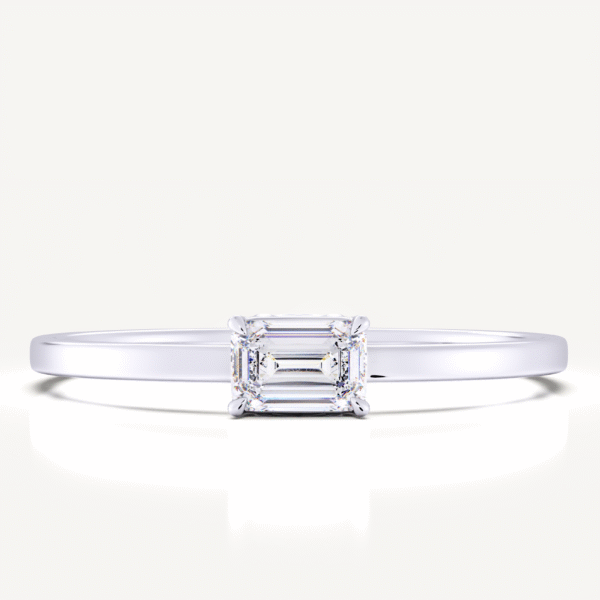 Emerald Shape Diamond Promise Rings - Image 3