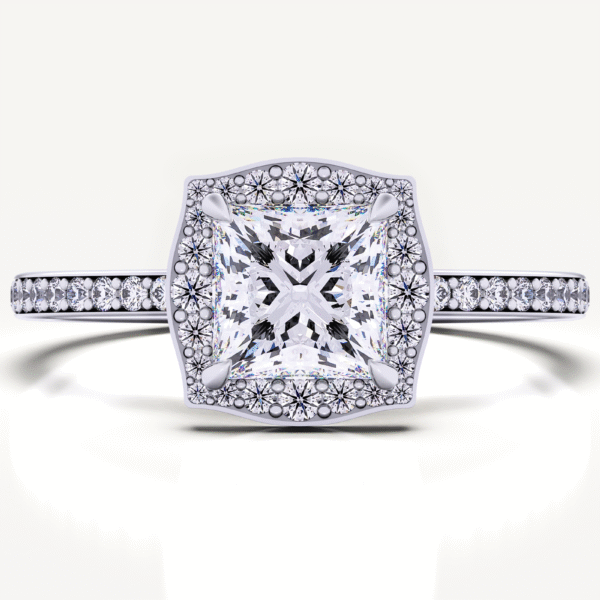 Shiny Lab Grown Diamond Halo Engagement Rings - Image 3