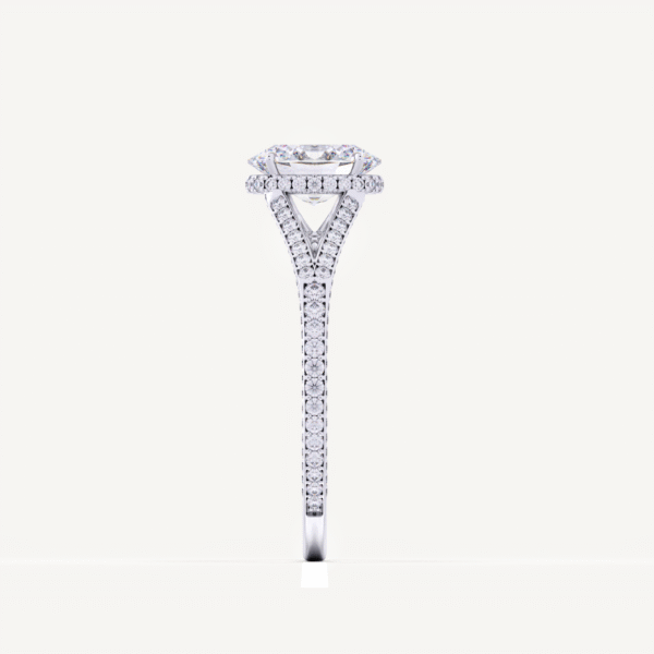 Precision Set New Aire Split Shank Oval Diamond Engagement Rings - Image 2