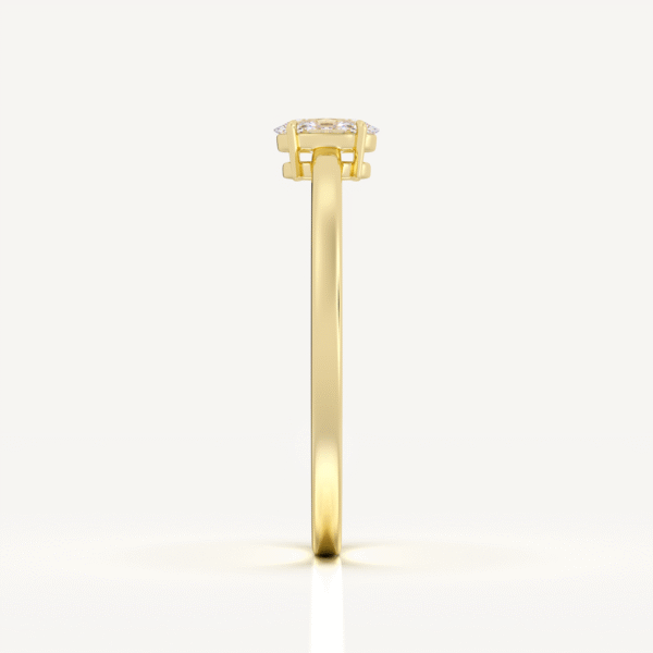 14K Gold Oval Diamond Solitary Rings for Women - Image 2