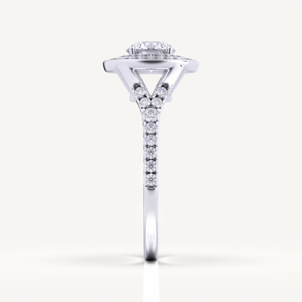 Twinkle Split Shank Double Halo Round Cut Engagement Ring - Image 2