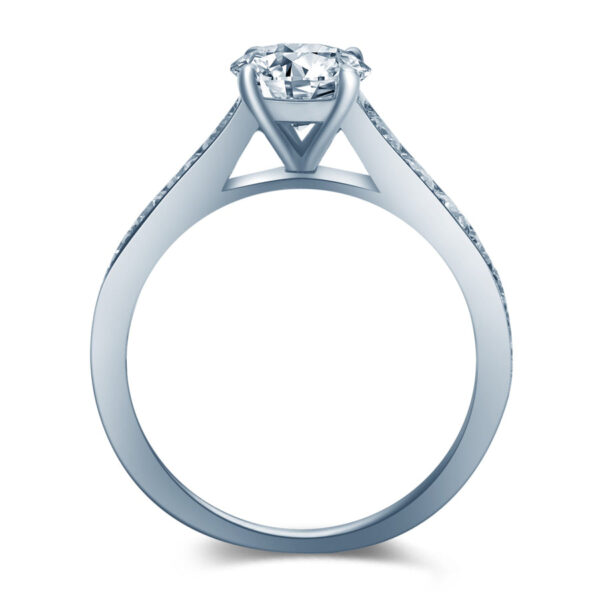 Round Shape Diamond Channel Engagement Rings - Image 2