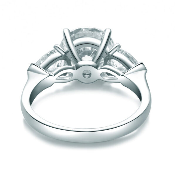 3 Stone Lab Grown Diamond Trilogy Engagement Ring - Image 4