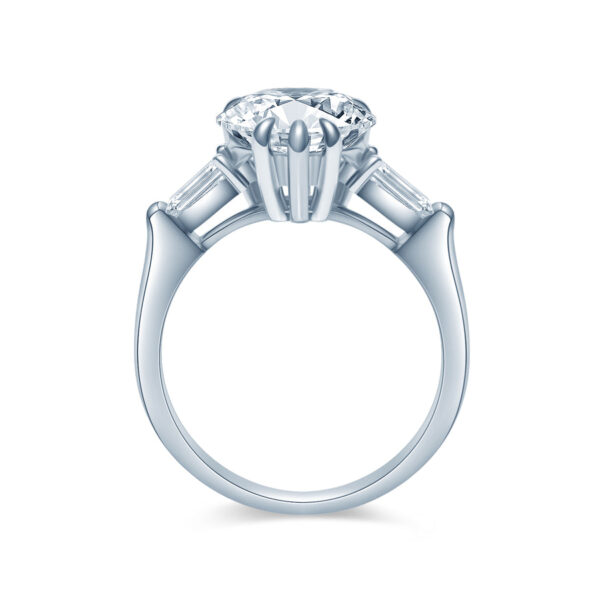 Heart Shape Baguette Solitaire Engagement Ring - Image 2